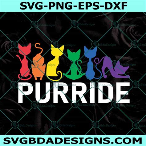 Pride Cat Colorful LGBT Purride Svg Gay Pride Purride Svg