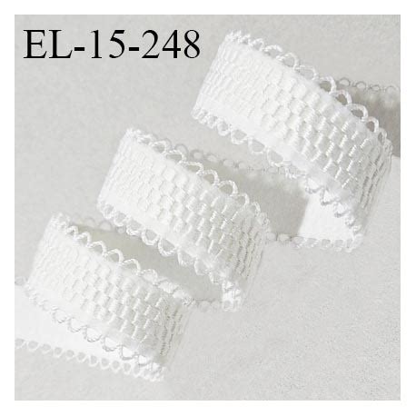 Elastique picot lingerie 15 mm haut de gamme couleur écru largeur 15 mm picots allongement 60