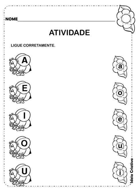 Atividades Infantis As Vogais Ligue Corretamente Atividades