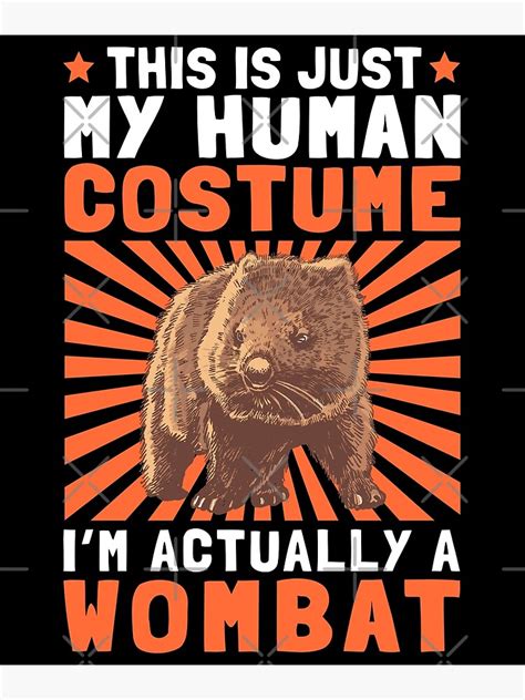 Wombat Costume Marsupial Australia Travel Gift Poster For Sale By