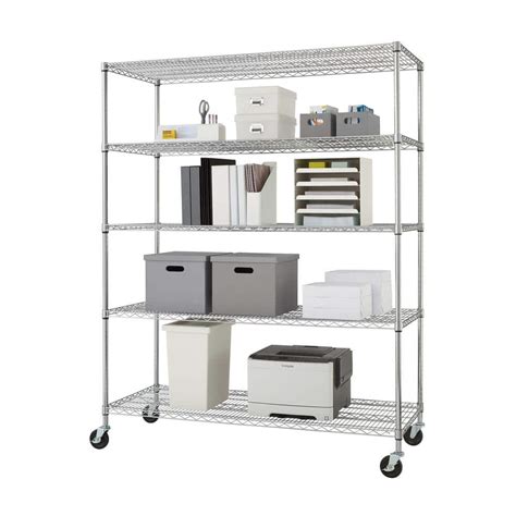 Trinity Ecostorage Chrome Tier Rolling Heavy Duty Steel Wire Shelving