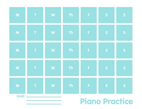 Piano Practice Chart Download Printable PDF | Templateroller