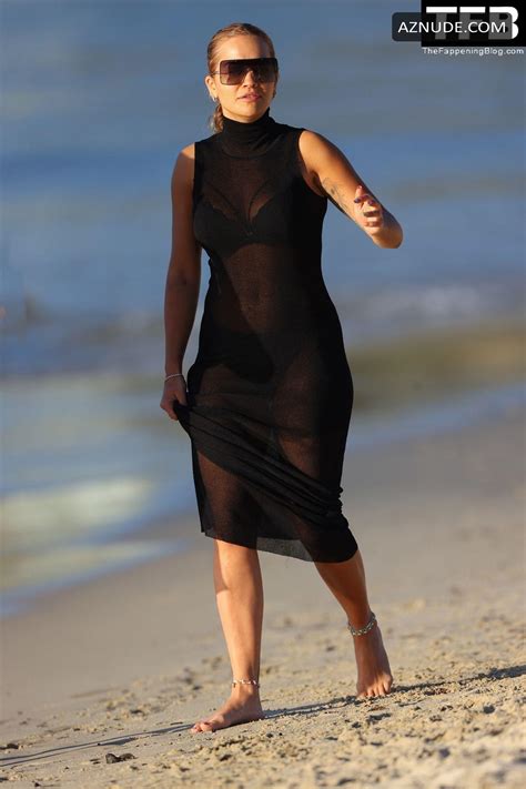 Rita Ora Looks Hot In A Sexy Black Sheer Dress Sydney AZNude