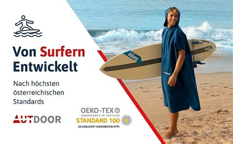 AUTDOOR Mikrofaser Badeponcho Damen Herren Nachhaltig Aus 100