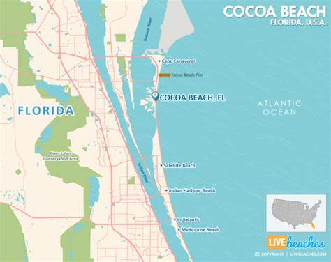 Map of Cocoa Beach, Florida - Live Beaches