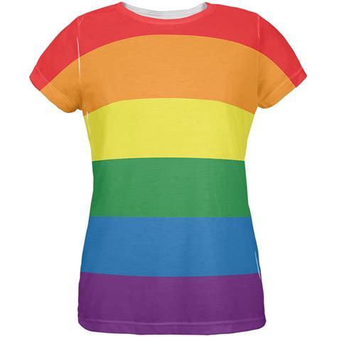 Lgbt Rainbow Gay Pride Flag All Over Womens T Shirt Large