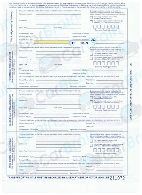 How to Transfer a Car Title in District of Columbia?