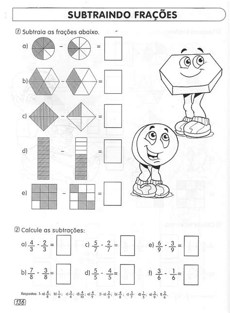 Exercicios De Fração Adição Subtração Multiplicação E Divisão