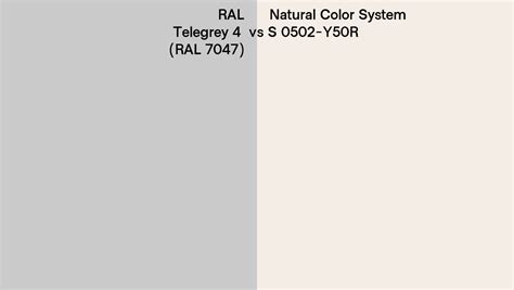 RAL Telegrey 4 (RAL 7047) vs Natural Color System S 0502-Y50R side by ...