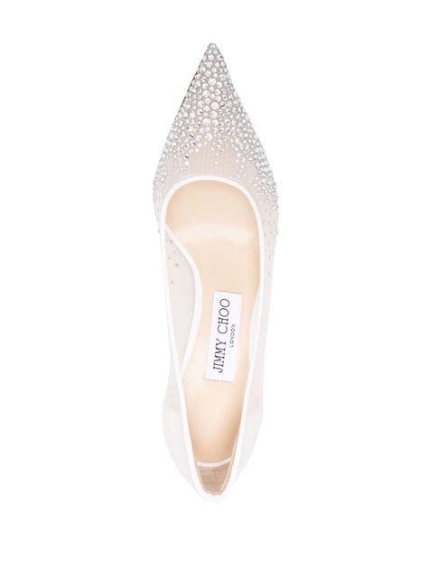 Jimmy Choo Love 65mm Crystal Embellished Pumps White Farfetch