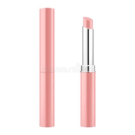 Lipstick Tube Template Vector Mock Up Nude Lip Balm D Realistic Packaging Opened And Closed