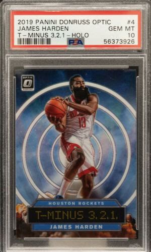 James Harden Panini Donruss Optic T Minus Holo Prizm Psa