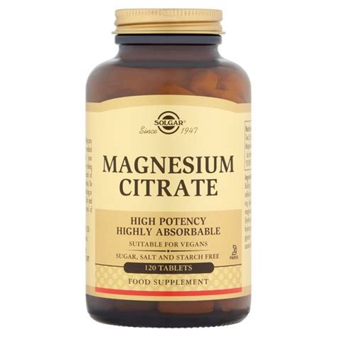 Solgar Magnesium Citrate 120 Tablets Dunnes Stores