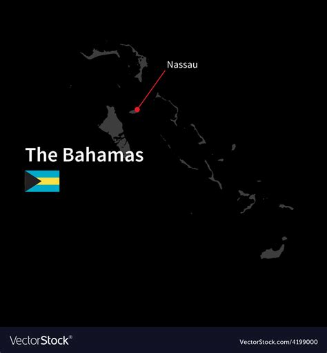 detailed map  bahamas  capital city nassau vector image