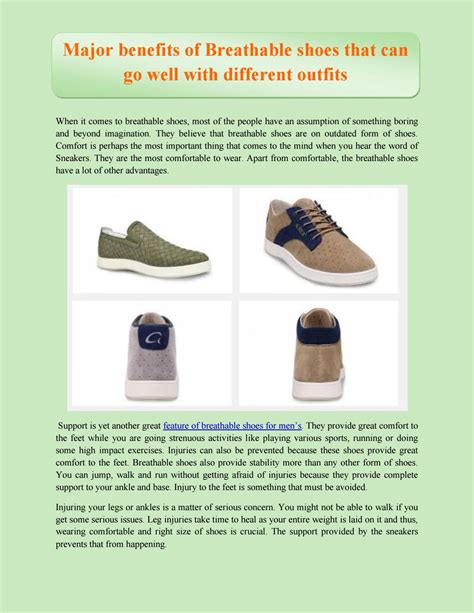 Major Benefits Of Breathable Shoes That Can Go Well With Different Outfits By Aureusshoes Issuu