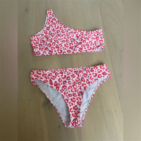 SHEIN Swim Shein Cheetah Print One Strapped Teen Bikini Poshmark
