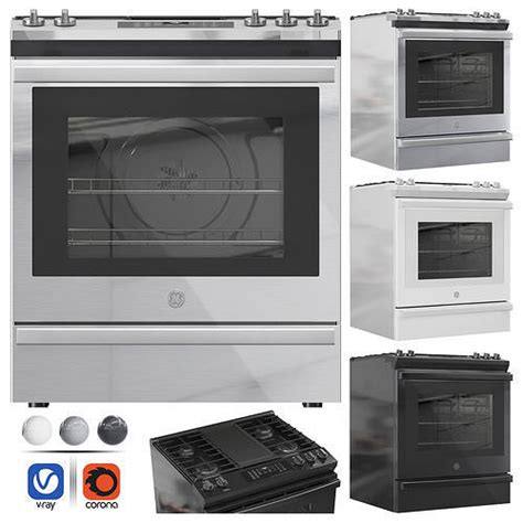 ge gas range slidein  model cgtrader