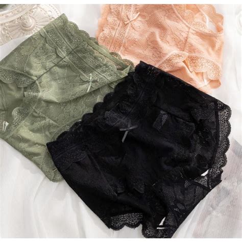 Lace Jacquard Seamless Nude Briefs Breathable Women S Underwear Shopee Philippines