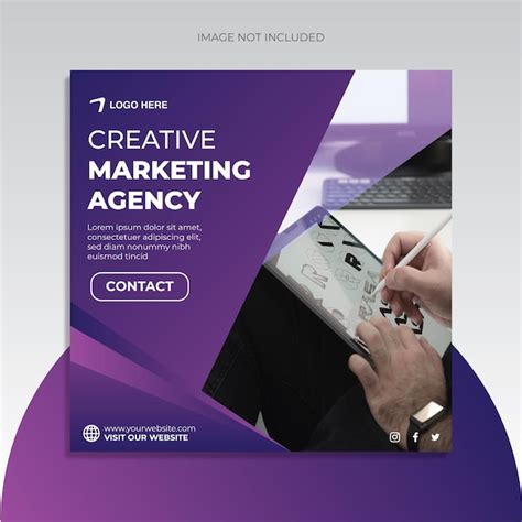Premium Vector A Purple And Purple Ad For Creative Marketing Agency