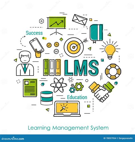 Vector Line Art Concept Of Lms Stock Photo 78057954