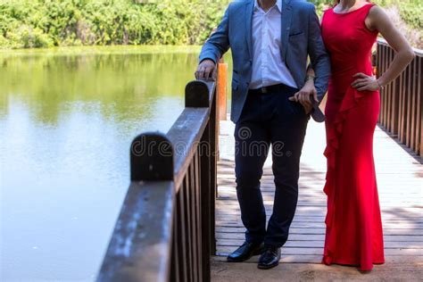 Beautiful Mature Couple Standing Near Lake Stock Photo Image Of Health Closeup 109832568