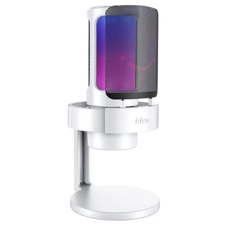 Микрофон конденсаторный Fifine AmpliGame A8 Белый USB Type-C с RGB ...