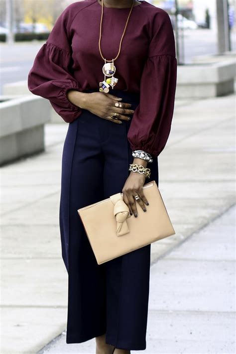 NAVY AND BURGUNDY Awed By Monica Nude Clutch Burgundy Nude Pumps