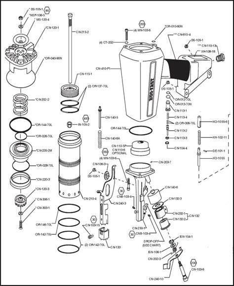 Duo Fast Cn 350 Cn 350b Sh Nailer O Ring Rebuild Kit And Cylinder Seal