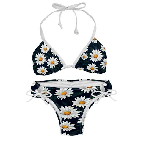 Daisy Detachable Sponge Adjustable Strap Bikini Set Two Pack Swim Suits For Versatile Swim Wear