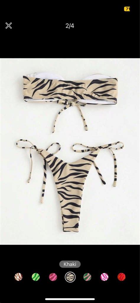Zebra Stripe Bikini Swimwear Women S Fashion Swimwear Bikinis Swimsuits On Carousell