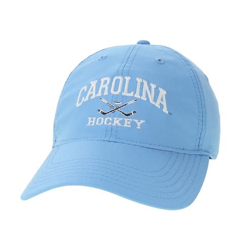 Unc Hockey Hat In Carolina Blue Dry Fit Adjustable Shrunken Head