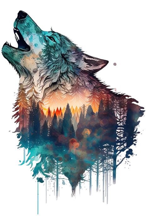 Wolf. Волк. PNG. | Живопись с волками, Животный дизайн, Картины