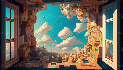 upside down world, digital art illustration, 23143863 Stock Photo at