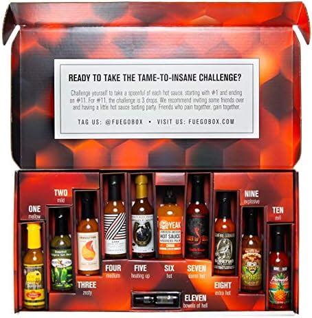 Tame To Insane Habanero Hot Sauce Challenge Box By Fuego Box Mild To Extreme Hot Sauces