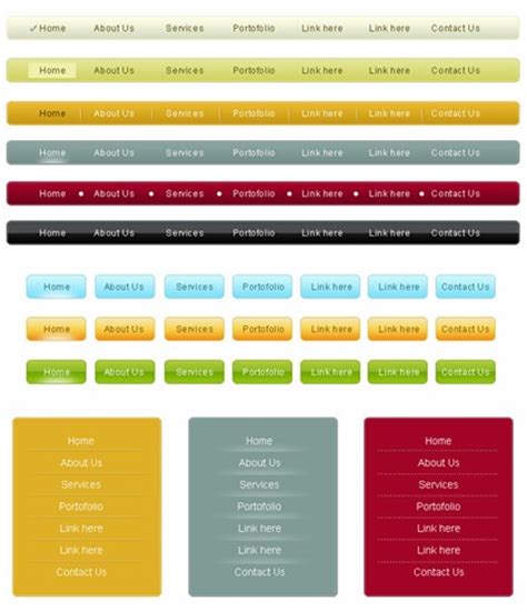 css menus styles  psd  freeimages