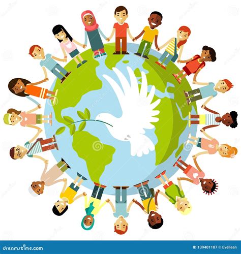 Unity Of Kids Different Nationalities Royalty Free Cartoon