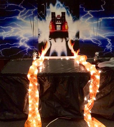 Flaming Tracks From The Delorean 80s Theme Party Nye Party Movie