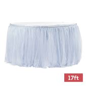 Sheer Tulle Tutu Table Skirt 17ft Long Dusty Blue