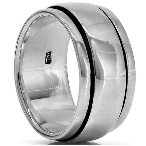 Plain Silver Ring for Men - Solid 925 Sterling, Size 7 to 14 - VY Jewelry