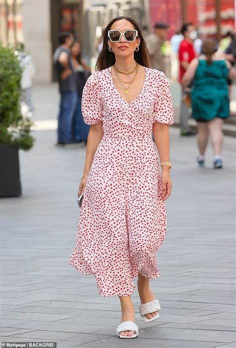 Myleene Klass Shows Off Her Chic Sense Of Summer Style In A Dotted Red