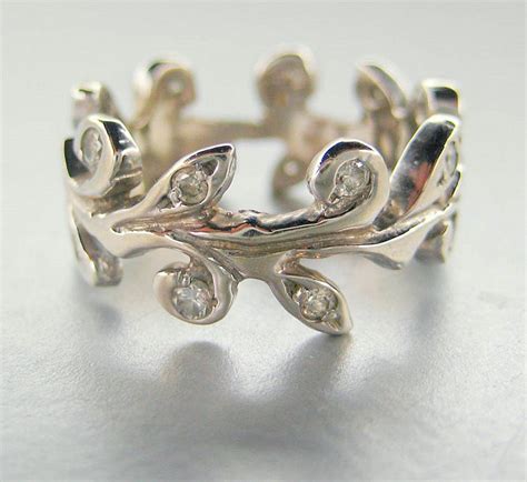 engagement ring  vines  diamond vine wedding band anniversary