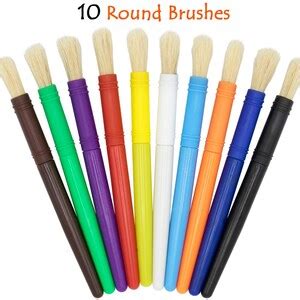 20 High Quality Hog Bristle Paint Brushes 10 Round 10 Flat Etsy