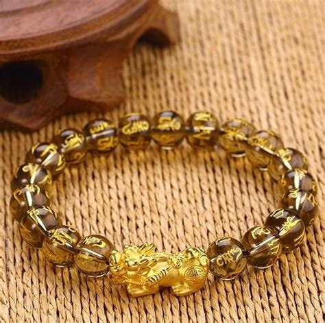 New Pure 24k Yellow Gold Bracelet 3d 1g Bless Pixiuand10mm Lucky Smoky