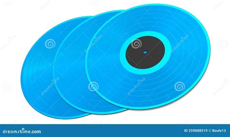 Set Of Vinyl Lp Records With Label Isolated On White Background Stock