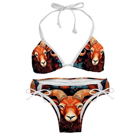 Aries Constellation Detachable Sponge Adjustable Strap Bikini Set Two Pack Versatile