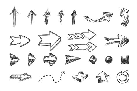 Hand Drawn Arrows Icons Set Graphic By Netkov Creative Fabrica