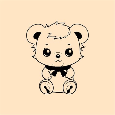 Premium Vector Cute Bear Sitting Vector Illustration