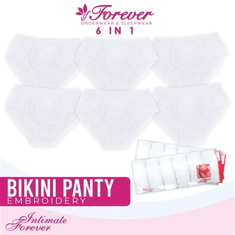 Intimate Forever Epbw In Wear Underwear Piping Bikini Panty All White Embroidery Design