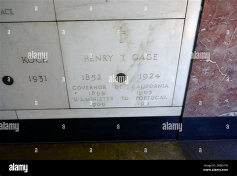 Los Angeles California Usa 20th June 2023 Henry T Gage Grave In