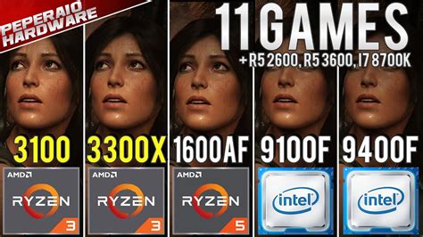 Comparativo Ryzen 3 3100 And Ryzen 3 3300x Vs R5 1600 Af R5 3600 I3 9100f I5 9400f 11 Games